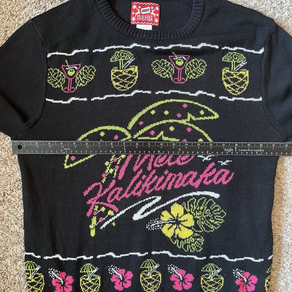 Mele Kalikimaka Sweater Women's L Christmas Holiday Hawaiian Xmas Tropical - Picture 5 of 5